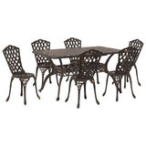Garden Dining Set 7 pcs Bronze Aluminium 3334672