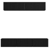 TV Cabinet Set Wall-mounted 5 pcs Black Oak Engineered Wood 3393406
