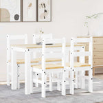 ZNTS 5 Piece Dining Set Panama White Solid Wood Pine 3345172