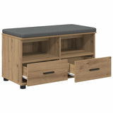 Hall Bench with Cushion with Drawer Artisan Oak 80 x 38 x 46 cm 891463