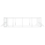 Outdoor Dog Kennel Silver 8x8x2 m Galvanised Steel 3190464
