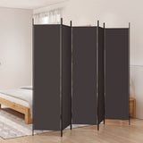 5-Panel Room Divider Brown 250x200 cm Fabric 350187