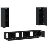 TV Cabinets 5 pcs Black Oak Medium Engineered wood 3393316