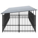 Outdoor Dog Kennel with Roof Steel 9.38 m 3124610