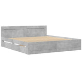 Bed Frame with Headboard without Mattress Concrete Grey 200x200 cm 3295537