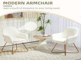 Set of Two Sherpa Fleece Dining Chairs - Cream T3398P340997
