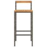 Bar Stools 2 pcs Grey Poly Rattan and Solid Wood Acacia 362607