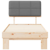 Bed Frame with Upholstered Headboard Natural and Light Grey 877454