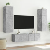 TV Wall Cabinets with LED Lights 2 pcs Concrete Grey 60x35x41 cm 837309