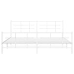 Metal Bed Frame without Mattress with Footboard White 193x203cm 355634