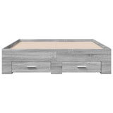 Bed Frame with Drawers without Mattress Grey Sonoma 135x190 cm Double 3280410