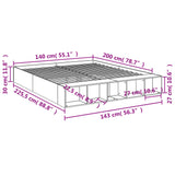 Bed Frame without Mattress Grey Sonoma 140x200 cm 3280571