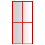 Walk-in Shower Wall with Clear ESG Glass Red 100x195 cm 154946