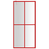 Walk-in Shower Wall with Clear ESG Glass Red 100x195 cm 154946