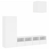 4 Piece TV Wall Units White Engineered Wood 3216500