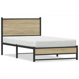 Metal Bed Frame without Mattress Sonoma Oak 107x203 cm 4007882