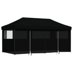 Foldable Party Tent Pop-Up with 4 Sidewalls Black 4004958