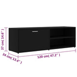TV Cabinet Black 120x34x37 cm Engineered Wood 801153
