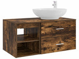 Bathroom Furniture Set 2 pcs Smoked Oak Engineered Wood 3403916