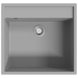 Kitchen Sink with Overflow Hole Grey Granite 147062