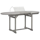 Garden Dining Set Grey Solid acacia wood Medium Extendable 3079653
