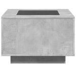 ZNTS Coffee Table with LED Concrete Grey 60x60x40 cm Engineered Wood 847570