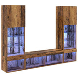 TV Wall Units with LED with LED 5 pcs Old wood Engineered Wood 3403610
