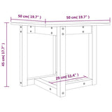 Coffee Table White 50x50x45 cm Solid Wood Pine 822173
