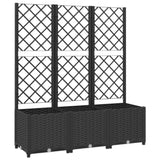 Garden Planter with Trellis Black 120x40x136 cm PP 318273