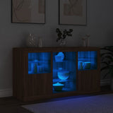 Sideboard with LED Lights Brown Oak 123x37x67 cm 3209085