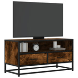 TV Cabinet Smoked Oak 80x34.5x40 cm Engineered Wood and Metal 848811