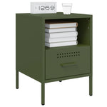 ZNTS Bedside Cabinets 2 pcs Olive Green 36x39x50.5 cm Steel 843063