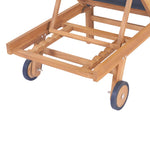 Folding Sun Loungers with Wheels 2 pcs Solid Teak and Textilene 3073000