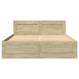 Bed Frame with Headboard without Mattress Sonoma Oak 140x200 cm 3295564