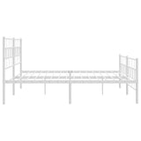 Metal Bed Frame without Mattress with Footboard White 193x203cm 355732