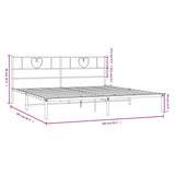 Metal Bed Frame without Mattress with Headboard White 200x200cm 355519