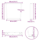 Dining Table Legs V-Shape 2 pcs Natural Steel 80x cm Steel 4012651