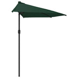 Garden Parasol with Aluminium Pole Green 300x155 cm Half 44592