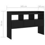 Sideboard Black Engineered wood Medium Sideboard Rectangular 808378