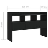 ZNTS Sideboard Black 105x30x70 cm Engineered Wood 808378