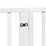 Dog Gate with Door Foldable 4 Panels White 320 cm Poplar Wood 352187