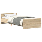 Bed Frame without Mattress Sonoma Oak 75x190 cm Small Single Engineered Wood 835948