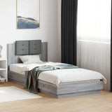 Bed Frame Grey sonoma Engineered wood, Plywood Single Bed Frame 3210029