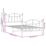 Metal Bed Frame without Mattress with Footboard Black 100x190cm 353451