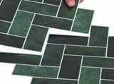 Herringbone Tile 50 pcs Dark Green 30 x 30 cm 42021286