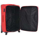 3 Piece Soft Case Trolley Set Red 91316