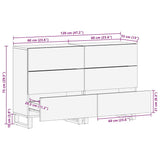 Sideboards 2 pcs Brown 60 x 33.5 x 75 cm Solid mango wood 3310052