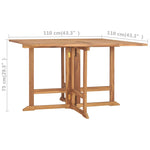 ZNTS Folding Garden Dining Table 110x110x75 cm Solid Wood Teak 318481