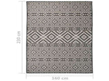 Outdoor Flatweave Rug 160x230 cm Black Stripes 340853