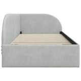 Corner Bed Frame Light Grey 80 cm x 200 cm Velvet 42016626